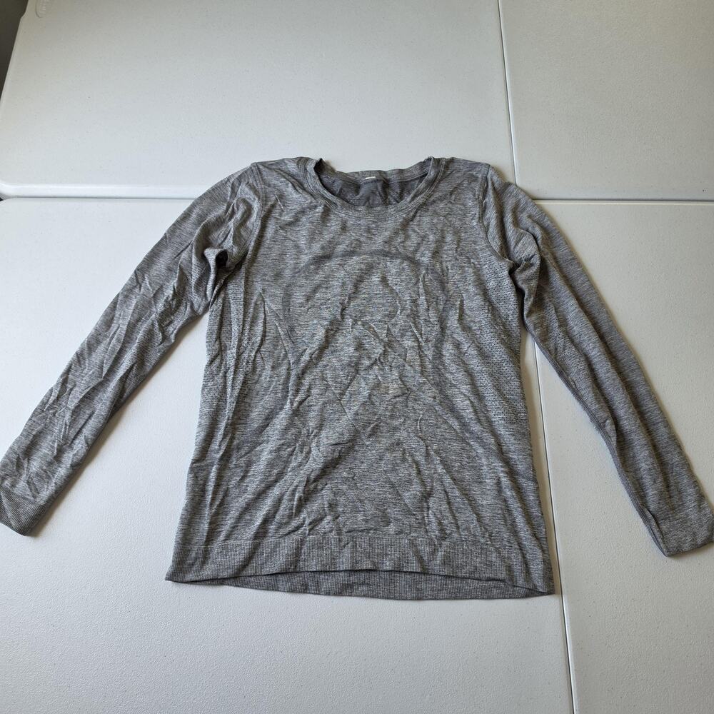 Lululemon Swiftly Tech Shirt Womens 4 Gray Long Sleeve Seamless Running Crewneck
